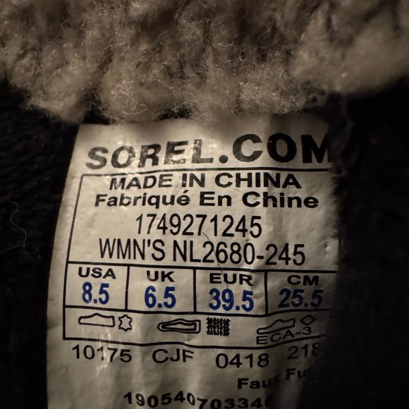 SOREL, Emelie lace up Combat brown leather waterproof boots faux fur 8.5 - Picture 4 of 7